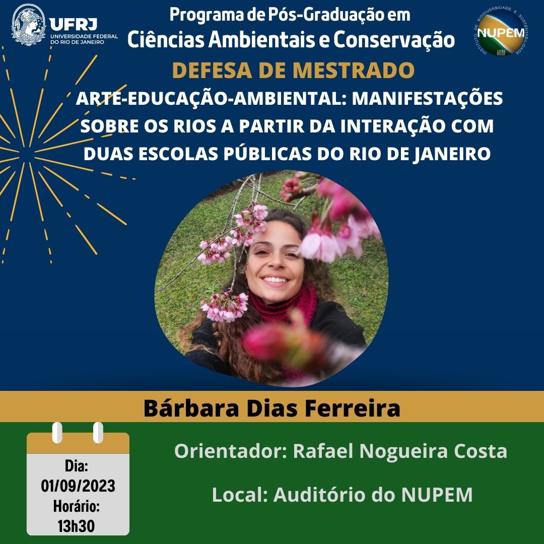 152ª Defesa de Mestrado do PPG-CiAC: Bárbara Dias Ferreira